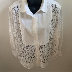 GAP Women’s Button Down Lace Shirt NEW